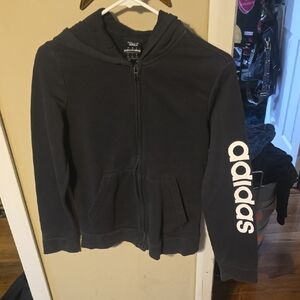 Adidas Womens Black Zip-Up Hoodie